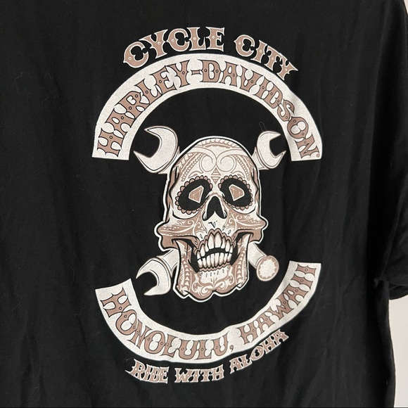 Harley Davidson Honolulu, Hawaii Skull T-Shirt - Picture 4 of 5